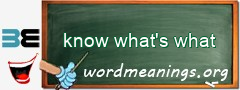 WordMeaning blackboard for know what's what